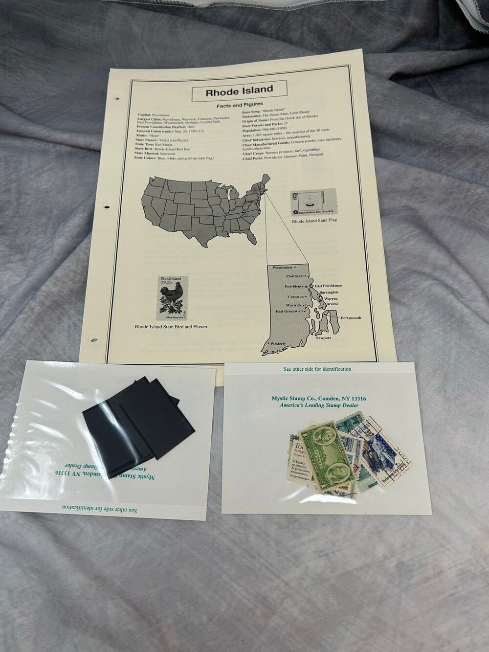NEW Rhode Island Stamp Sheets Postage Stamps Mounts Historical Collections